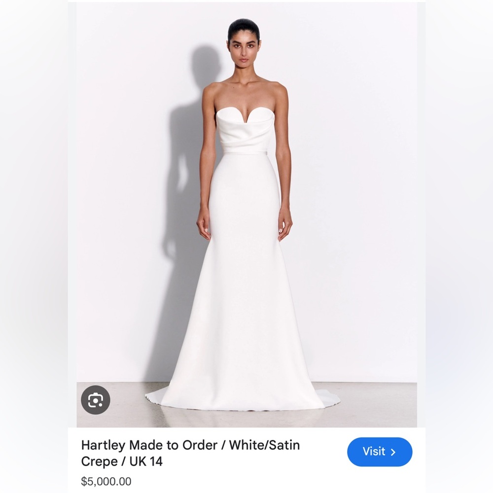 Alex Perry Hartley White Strapless Gown
